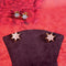 22 Carat Gold Flower Design Ear Pins With White Stones 5.64g by Mahita Collections